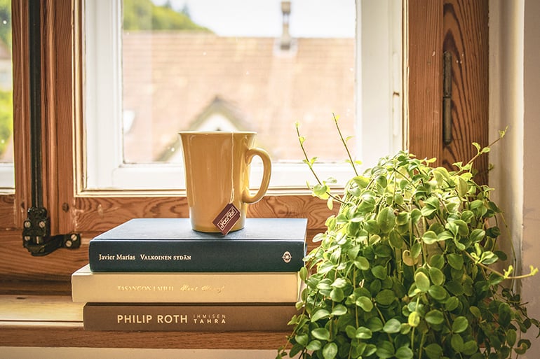 buy property in spain residence permit tea cup on top of books