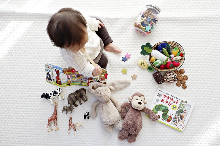 All about baby vaccination card with toys