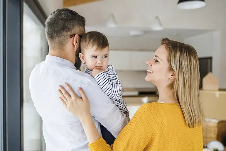 a family with their daughter moving into a new house
