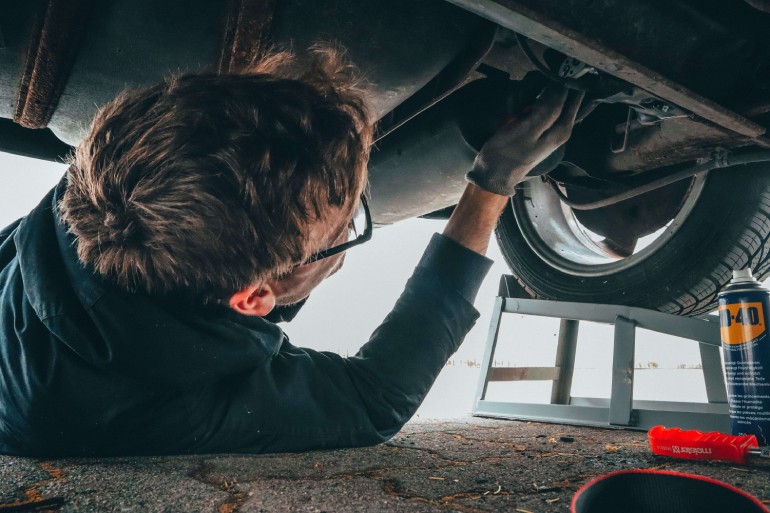 Car Accident Spain Mechanic repairing the vehicle