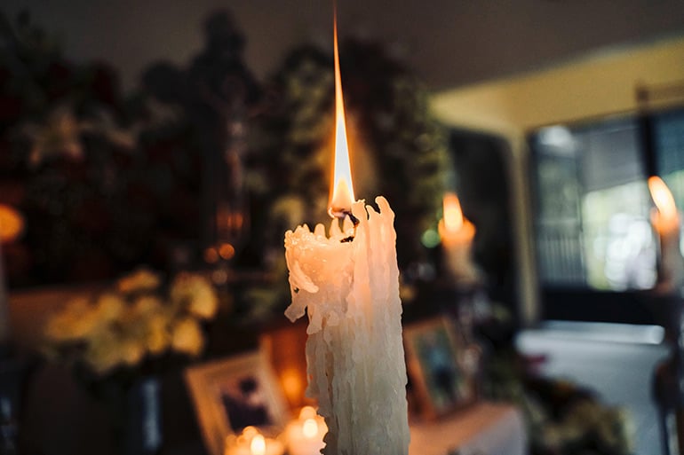 All Saints Day candle