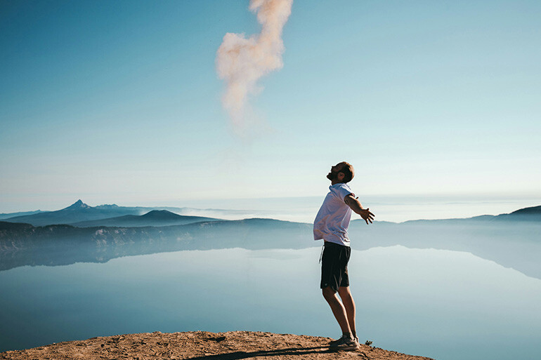 man enjoying his psychology and health