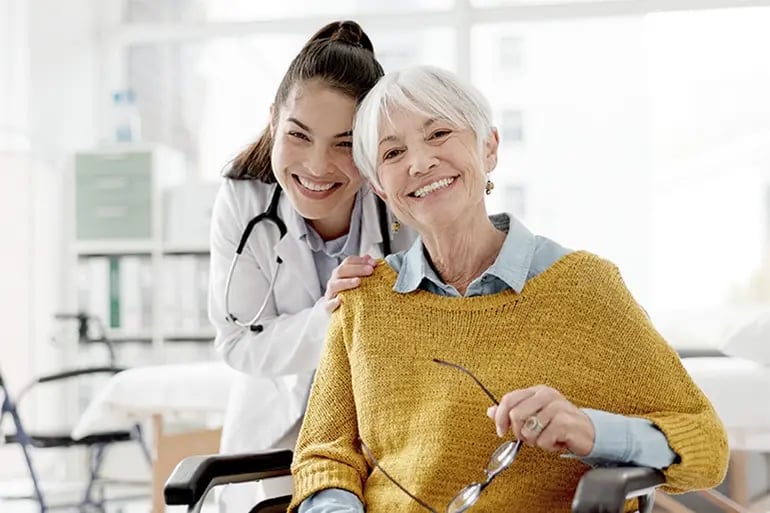 A woman treated by Spain's healthcare system.