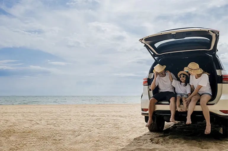 A family at ease knowing they have travel insurance in Spain