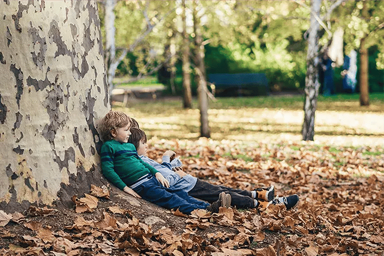 Two calm kids living in one of the best places to live with kids