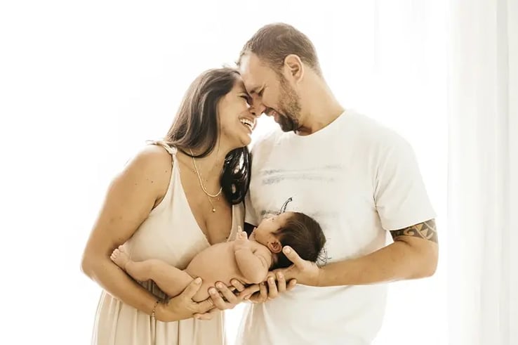Some calm parents after keeping their baby's vaccination card up to date.