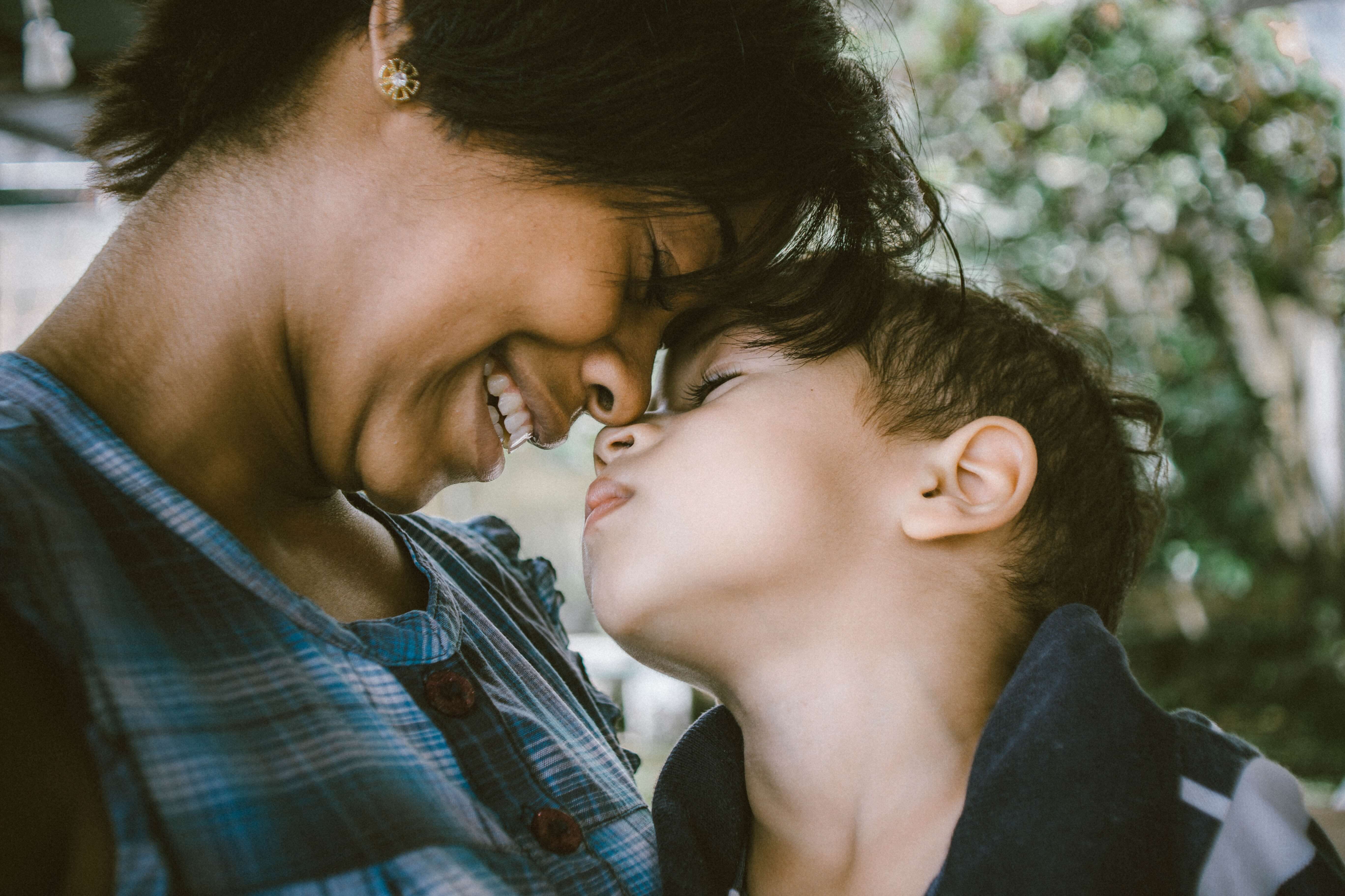 a woman and her son consider the types of braces