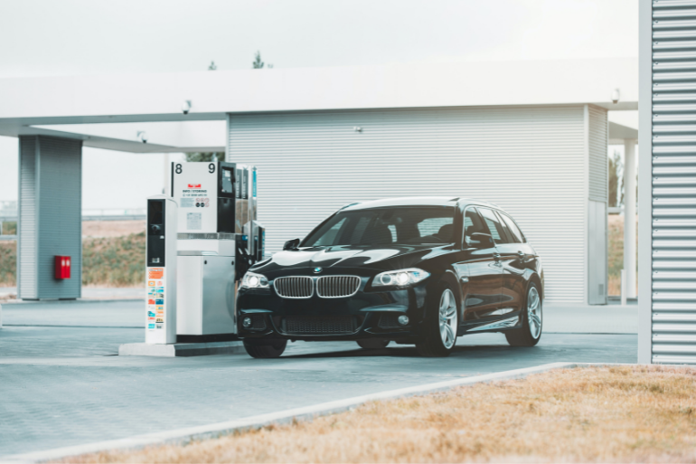 car filling up the tank with petrol prices in Spain