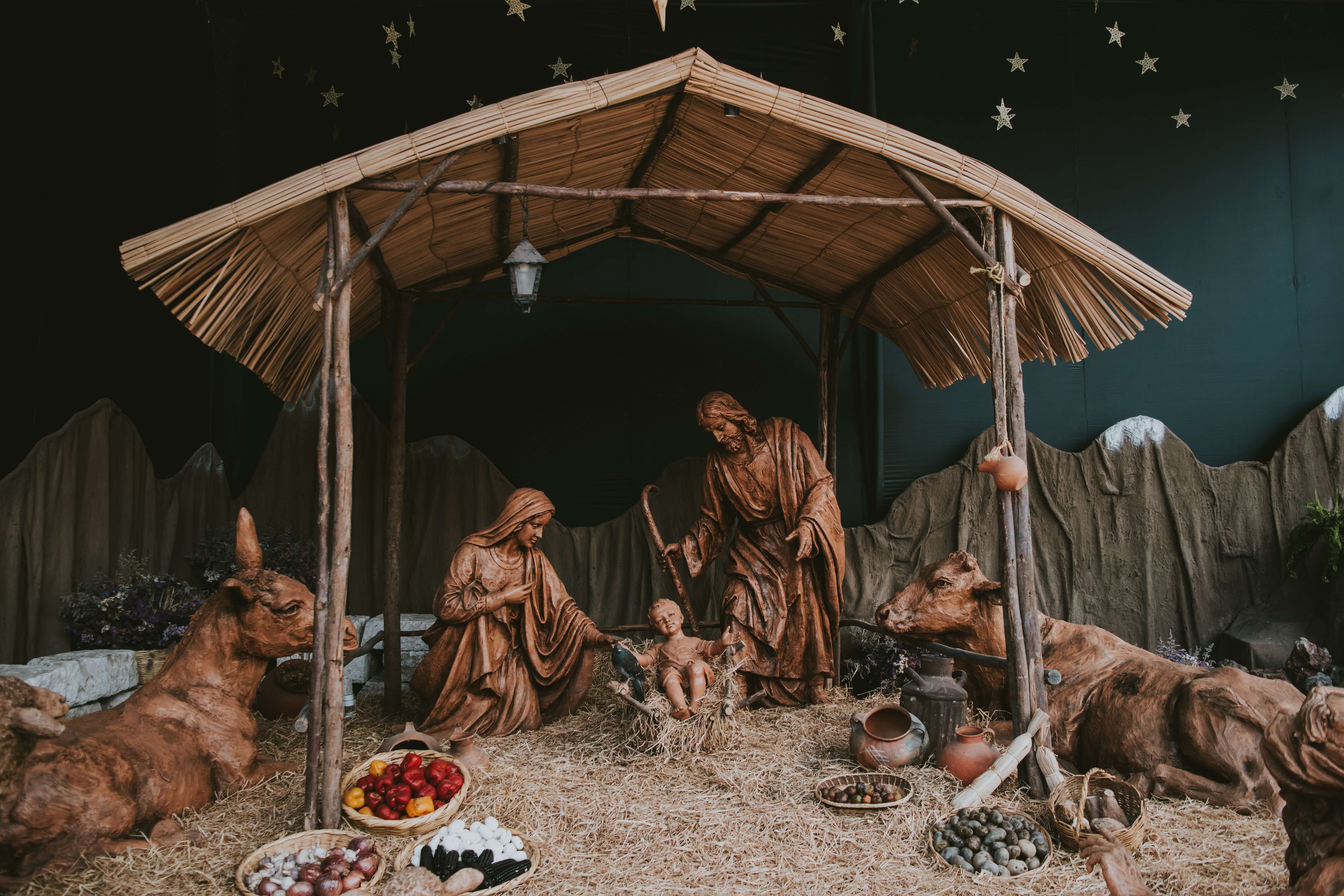 a nativity scene is one of the popular christmas celebrations in spain