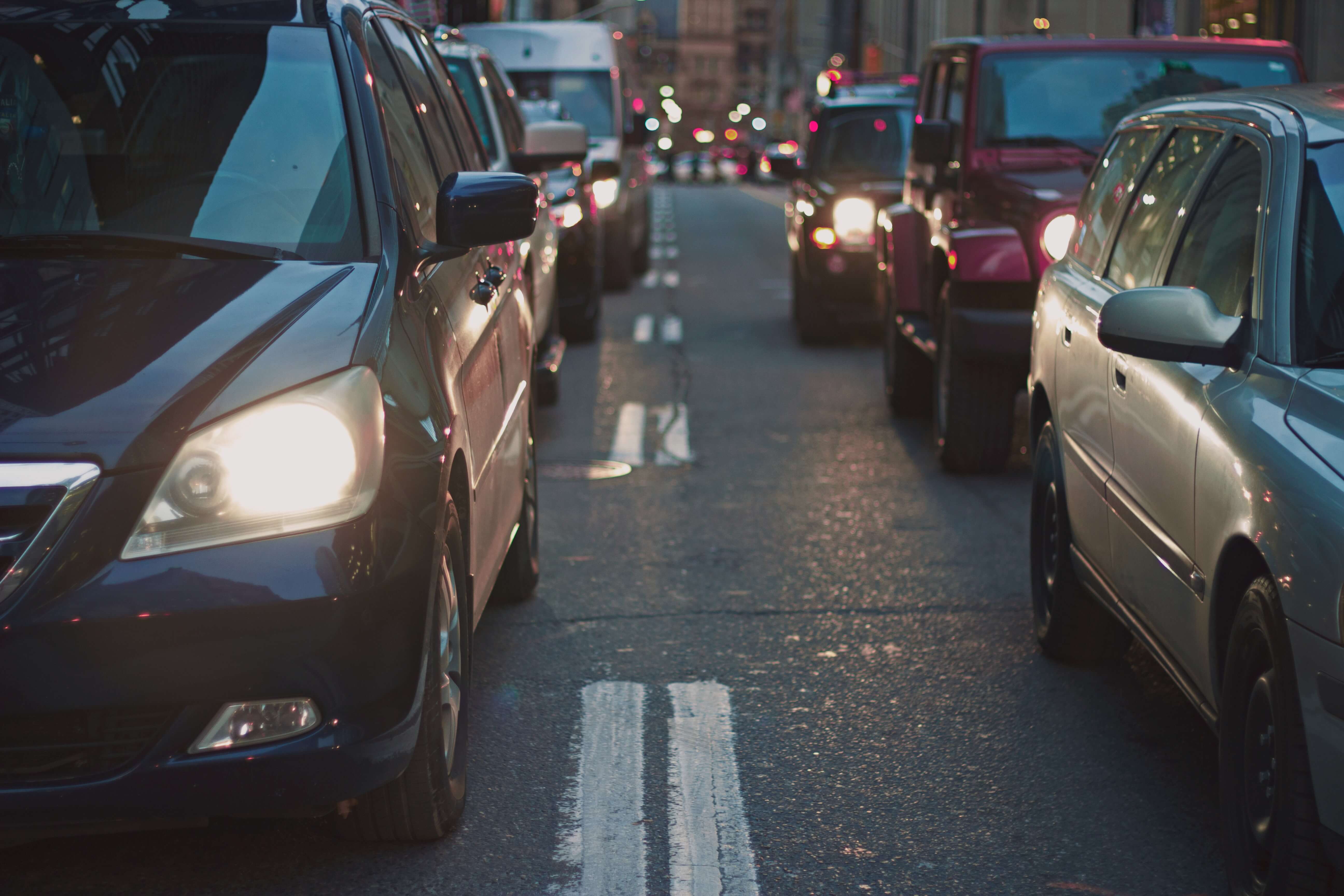 commuting to work in a car in spain