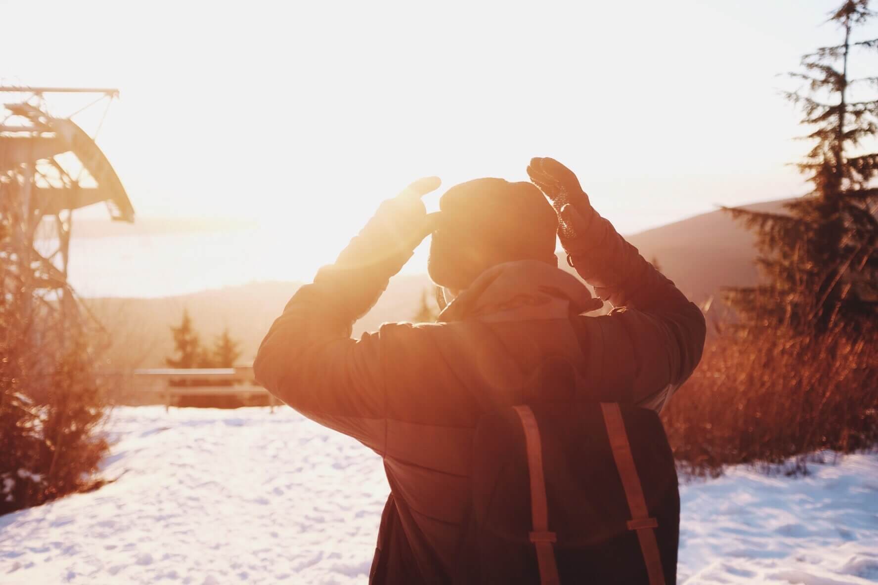 man about to ski at one of the spain ski resorts