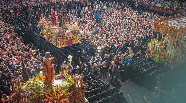 a procession during semana santa in spain