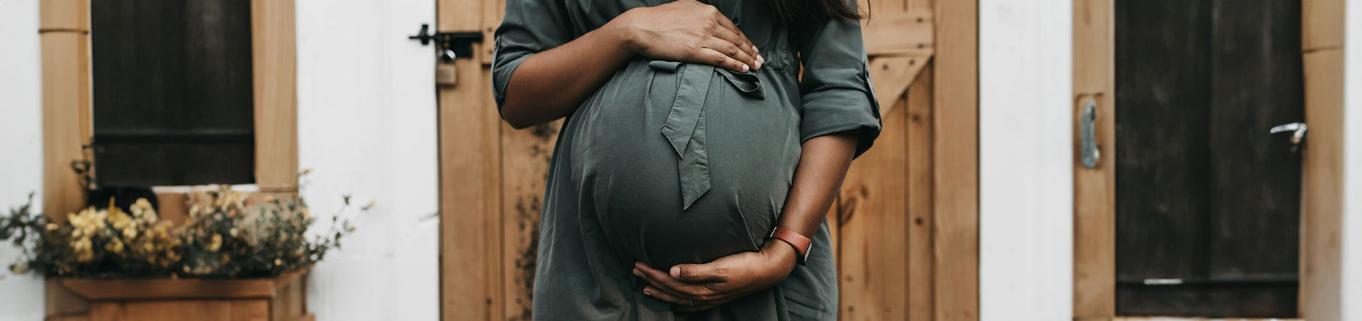 Pregnant woman thinking on infertility treatments
